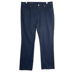 Brooks Brothers Natalie Fit Pants Womens 12 Navy Blue‎ Chino Preppy Career